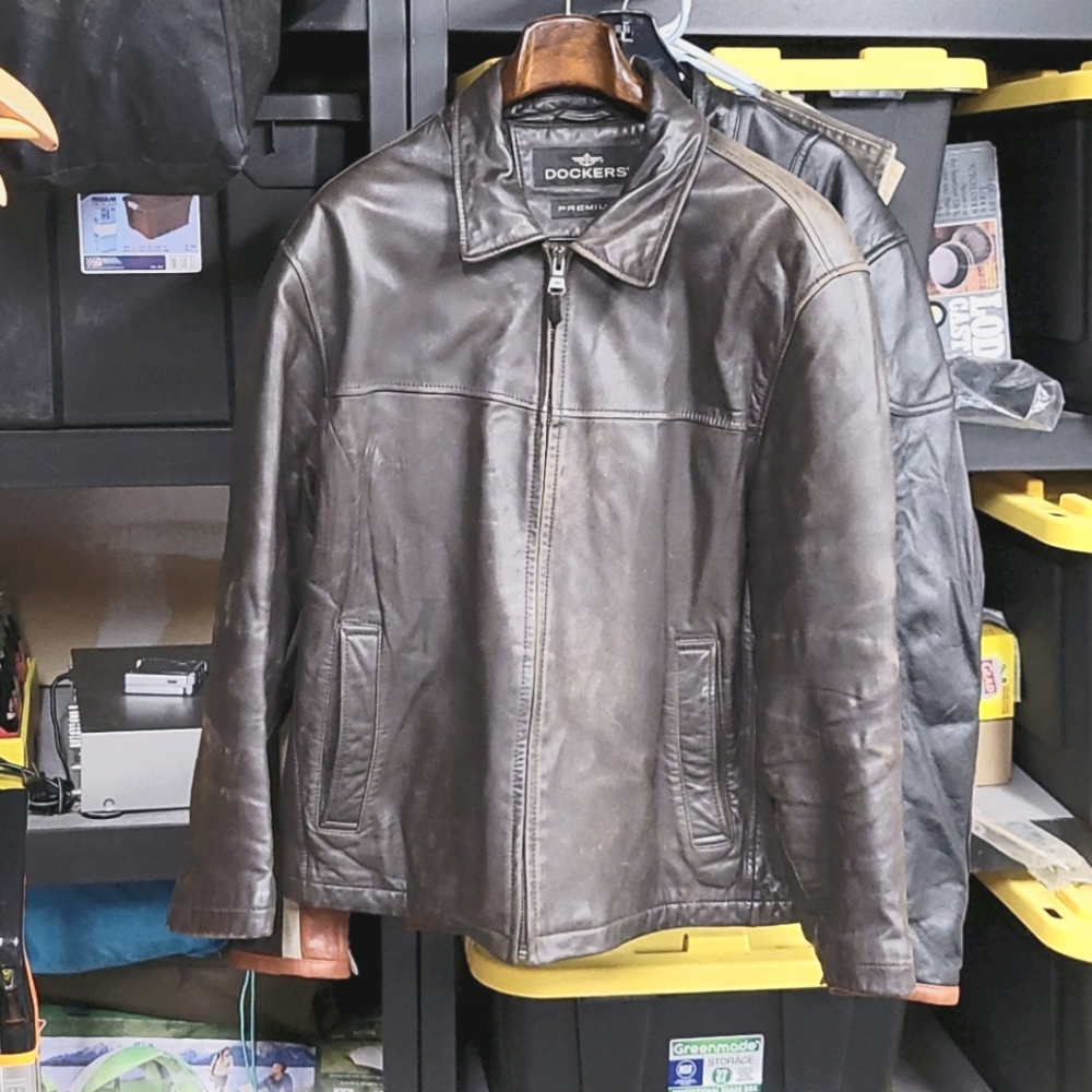 DOCKERSBrownSoft Leather Jacket Size XL Insulated